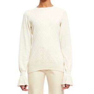 Opening Ceremony Compact Flare Sleeve Knit Cream Crewneck Sweater MEDIUM